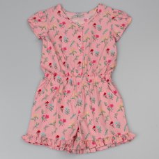 C42040: Girls All Over Print Shorty Jumpsuit (2-4 Years)